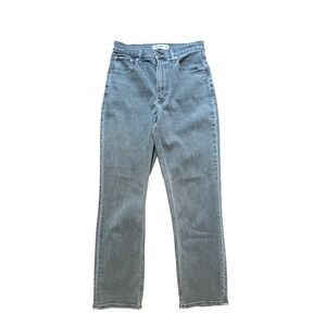Abercrombie & Fitch Ankle Straight Jeans Womens Grey Ultra High SIZE 26